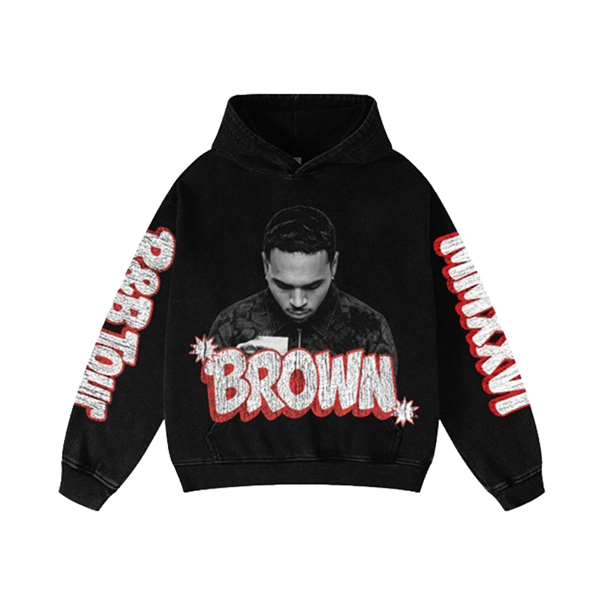 Black hoodie with graphic design 