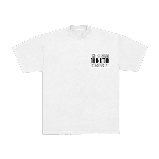 R&B Tour White Graphic Tee front